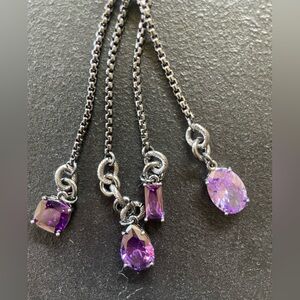 Elegant Black Necklace with Purple Accents